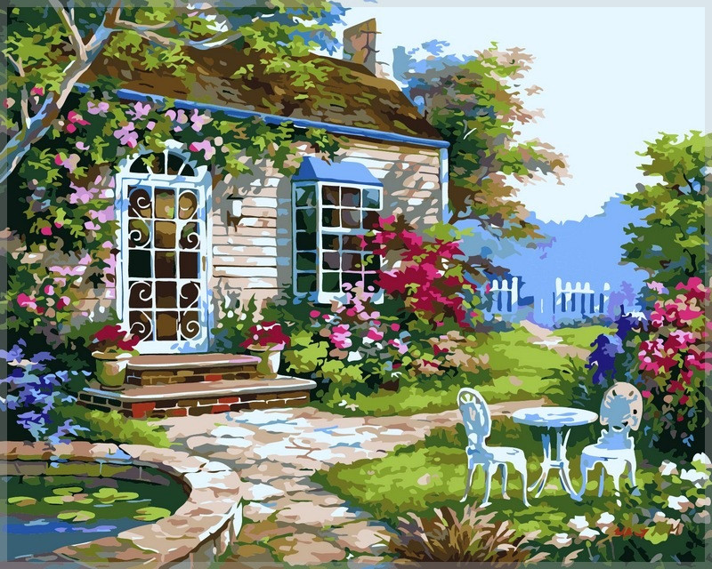 

Картина по номерам DIY Babylon Домик в цветах 40 х 50 см (VP229) (108959)