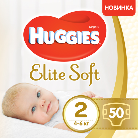 Акция на Подгузники Huggies Elite Soft 2 4-6 кг 50 шт Jumbo (5029053547978) от Rozetka UA