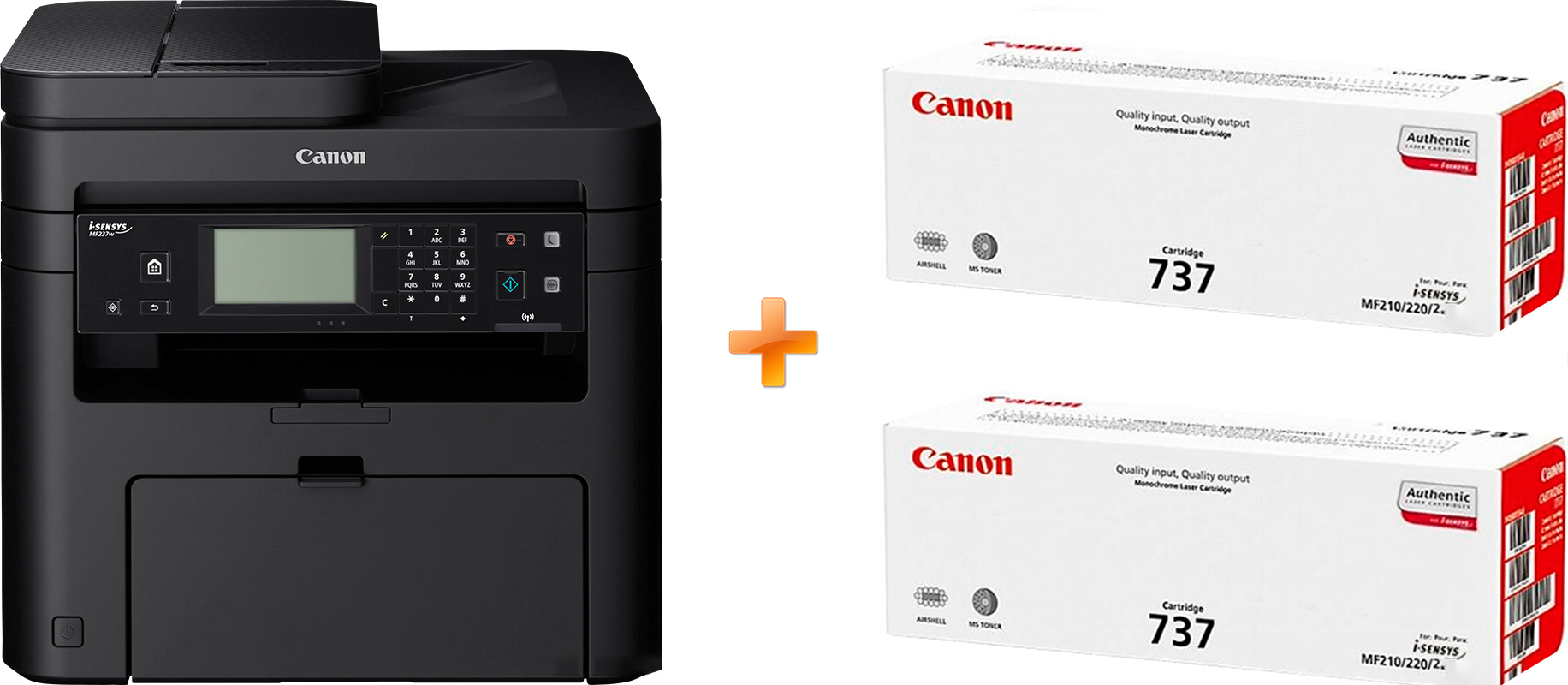 

i-SENSYS MF237w Wi-Fi, ethernet, fax (1418C162AA/418C170AA) Bundle: + 2 картриджі Canon 737