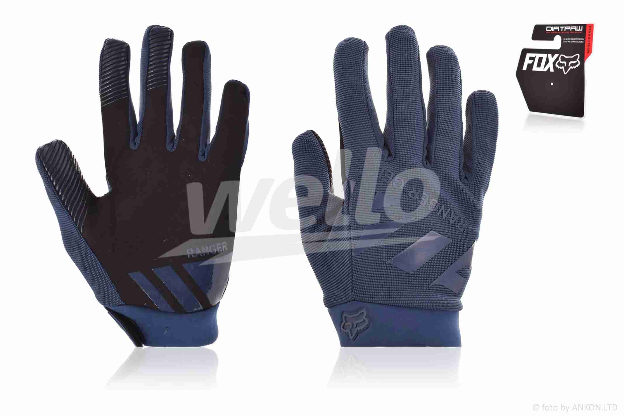 

Перчатки вело "FOX" #RG-01, сенсорный палец, L, синие 003867