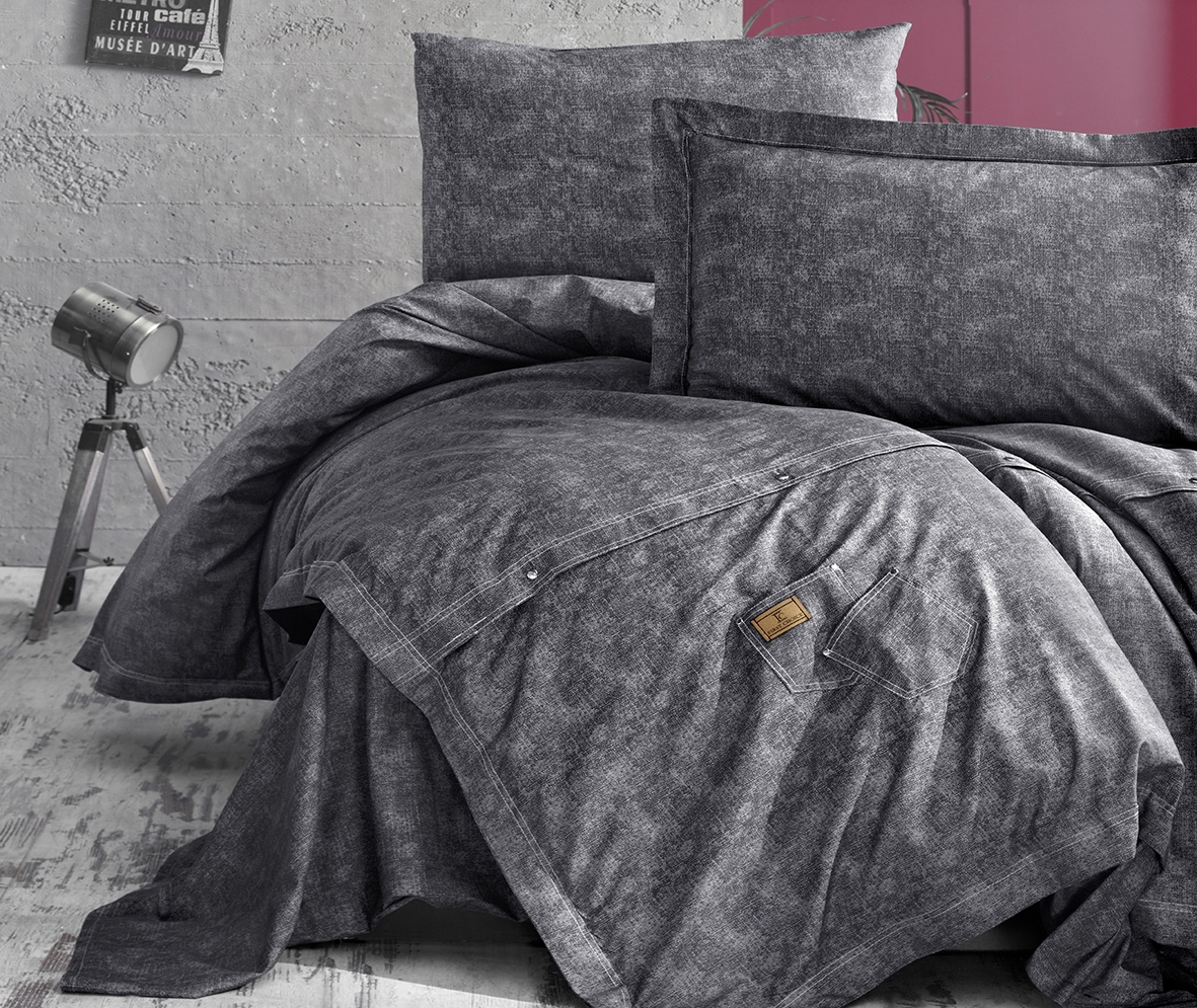 

Комплект постельного белья First Choice De Luxe Ранфорс 200х220 "Jeans Gri"