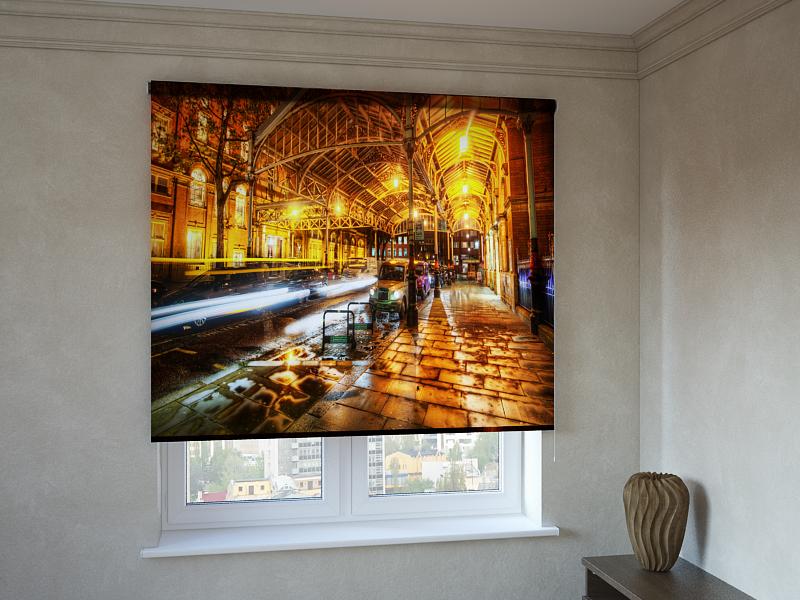 

Рулонные фотошторы Print-Market с фотопечатью ночная остановка (3400)