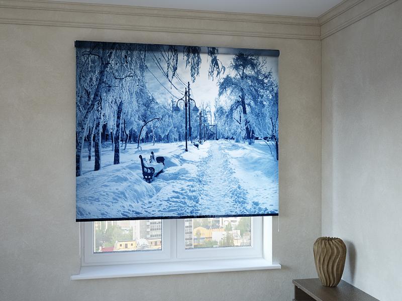 

Рулонные фотошторы Print-Market с фотопечатью зимний парк (3361)