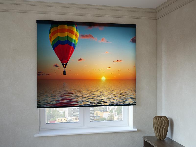 

Рулонные фотошторы Print-Market с фотопечатью воздушный шар (3313)
