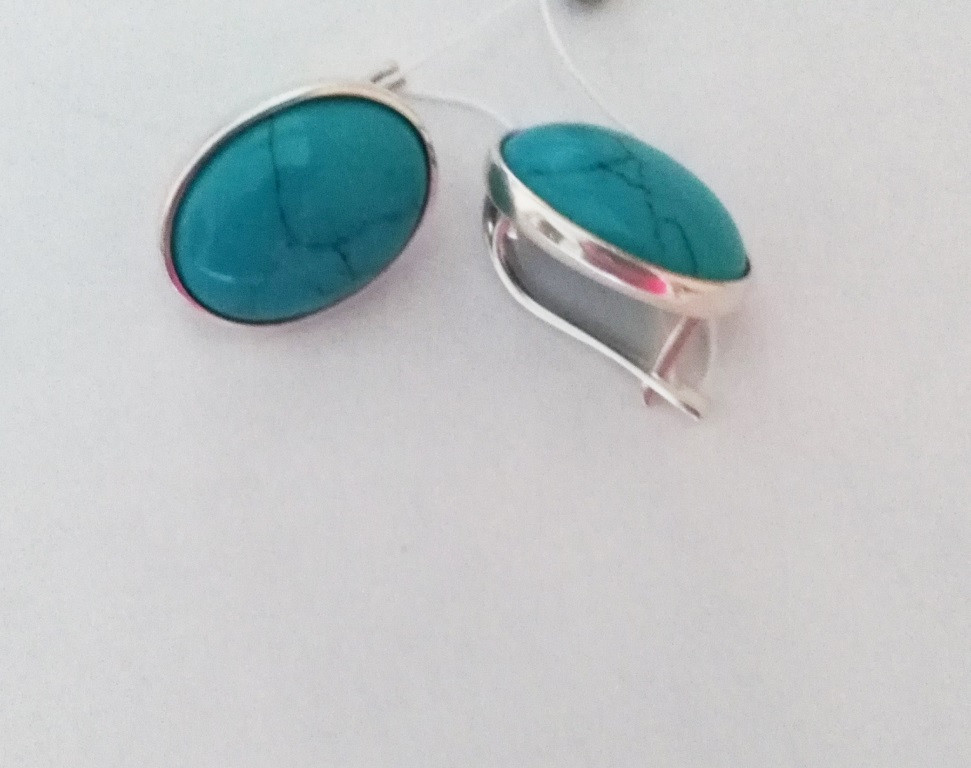

Серьги серебряные с бирюзой, 0179.10