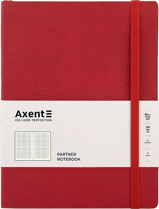 

Записная книга Axent Partner Soft L 190х250 мм в гибкой обложке 96 листов в клетку Красная (8615-06-a)