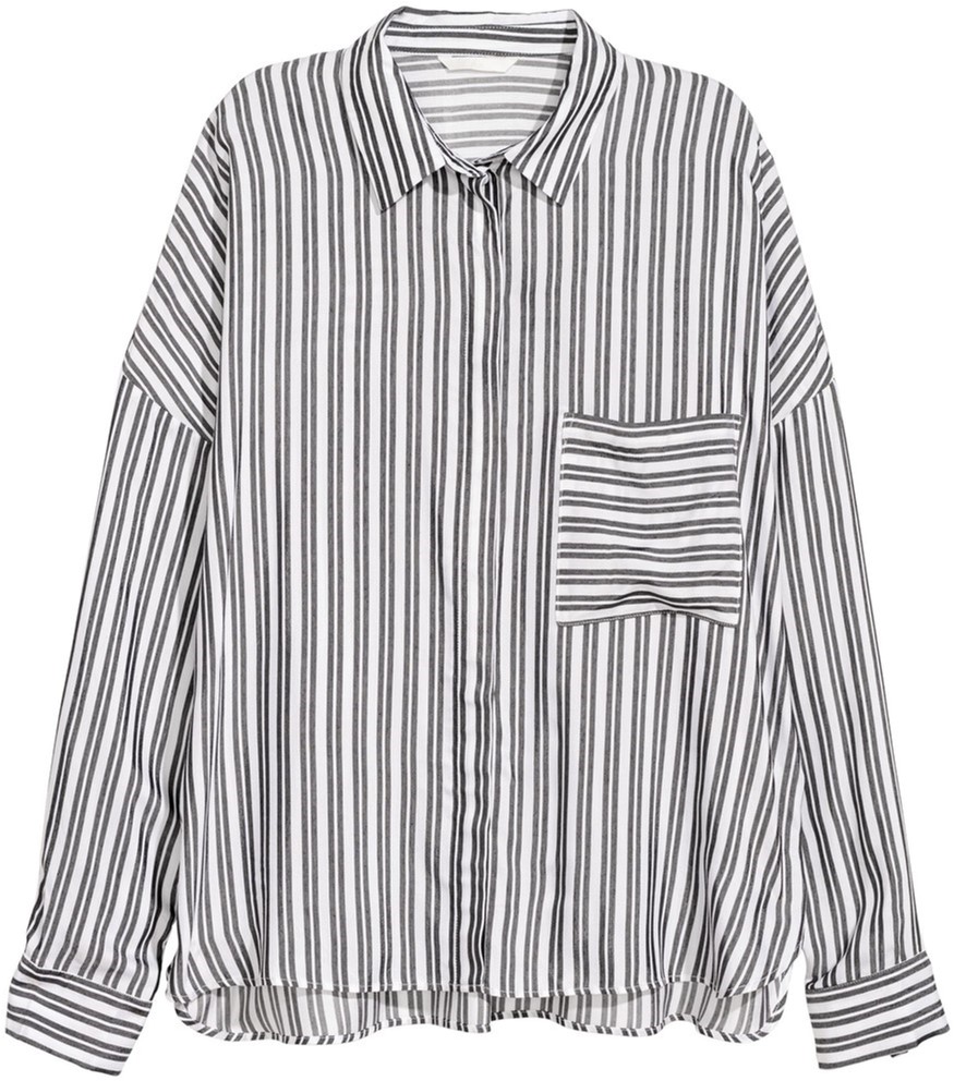 

Рубашка H&M 0632159 34 Черная с белым
