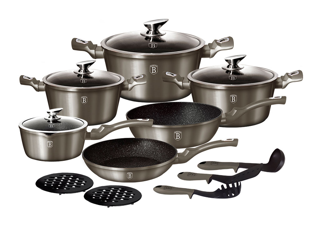 

Набор посуды Berlinger Haus Metallic Carbon Line 15 предметов BH-1223N