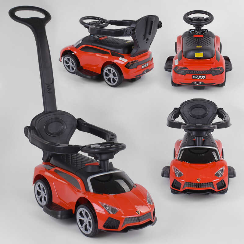 

Машина-толокар LB 8202 R JOY красный, русское озвучивание, музыкальный руль, родительская ручка, съемный защитный бампер, багажник