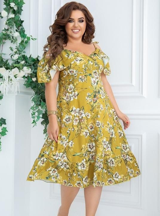 

Платье G&M k-70078 - Размер цвет горчица, Платье G&M k-70078 48-50 Размер цвет горчица