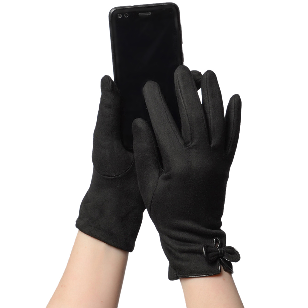 

Перчатки женские touch screen велюровые черные размер L, TG4028-black