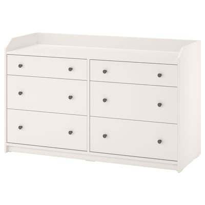 

Комод IKEA (ИКЕА) HAUGA 138x84 см 6 ящиков Белый 004.072.69
