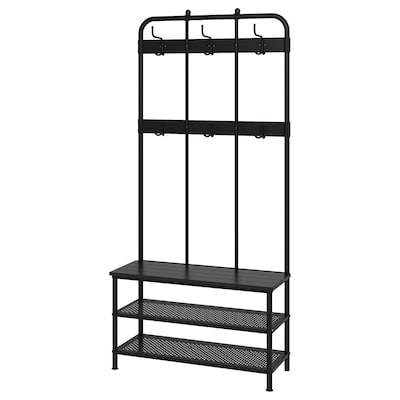 

Вешалка для одежды со скамейкой IKEA (ИКЕА) PINNIG 193 см Черный 203.297.89