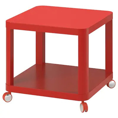 

Журнальный стол на колесиках IKEA (ИКЕА) TINGBY 50х50 см Красный 804.574.39
