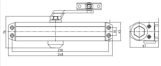 

Дверной доводчик Dortec DT-65 Silver