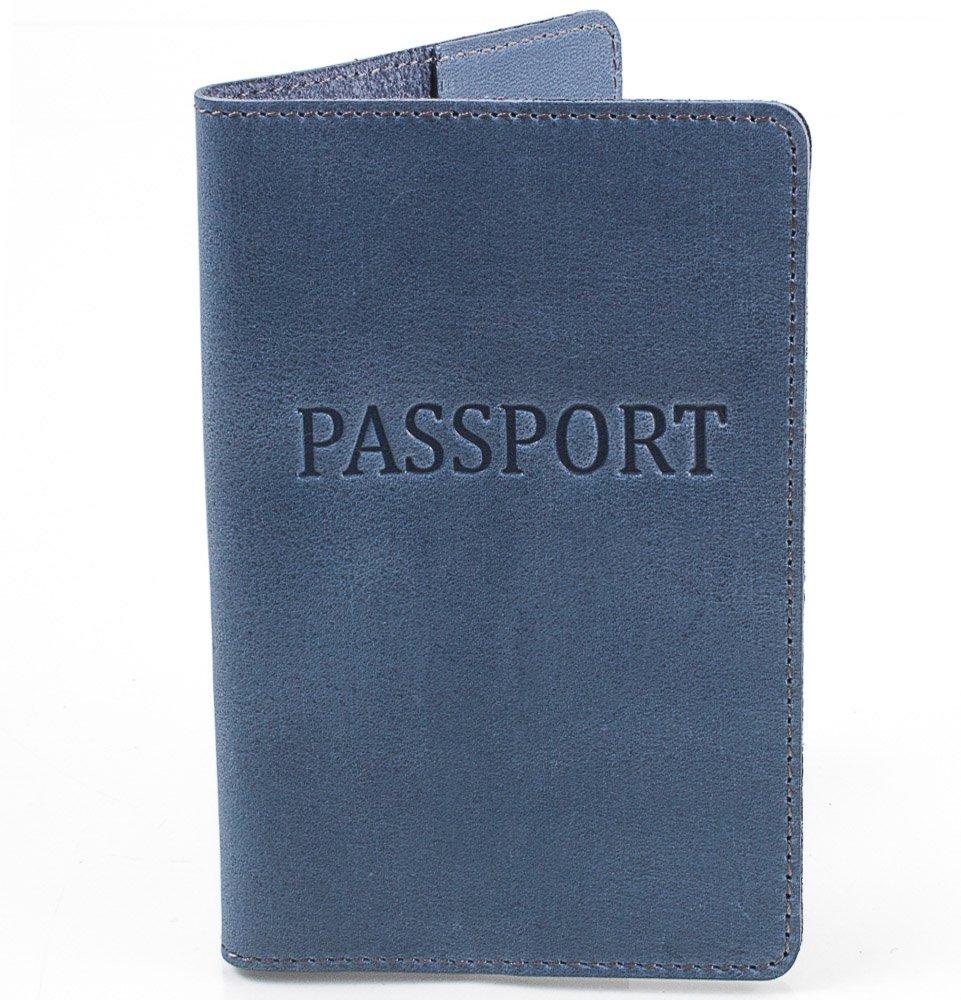 

Мужская кожаная обложка для паспорта (DNK-Pasport-Hcol-B) DNK Leather 9,5х13,5х0,7 см Синий 000140939