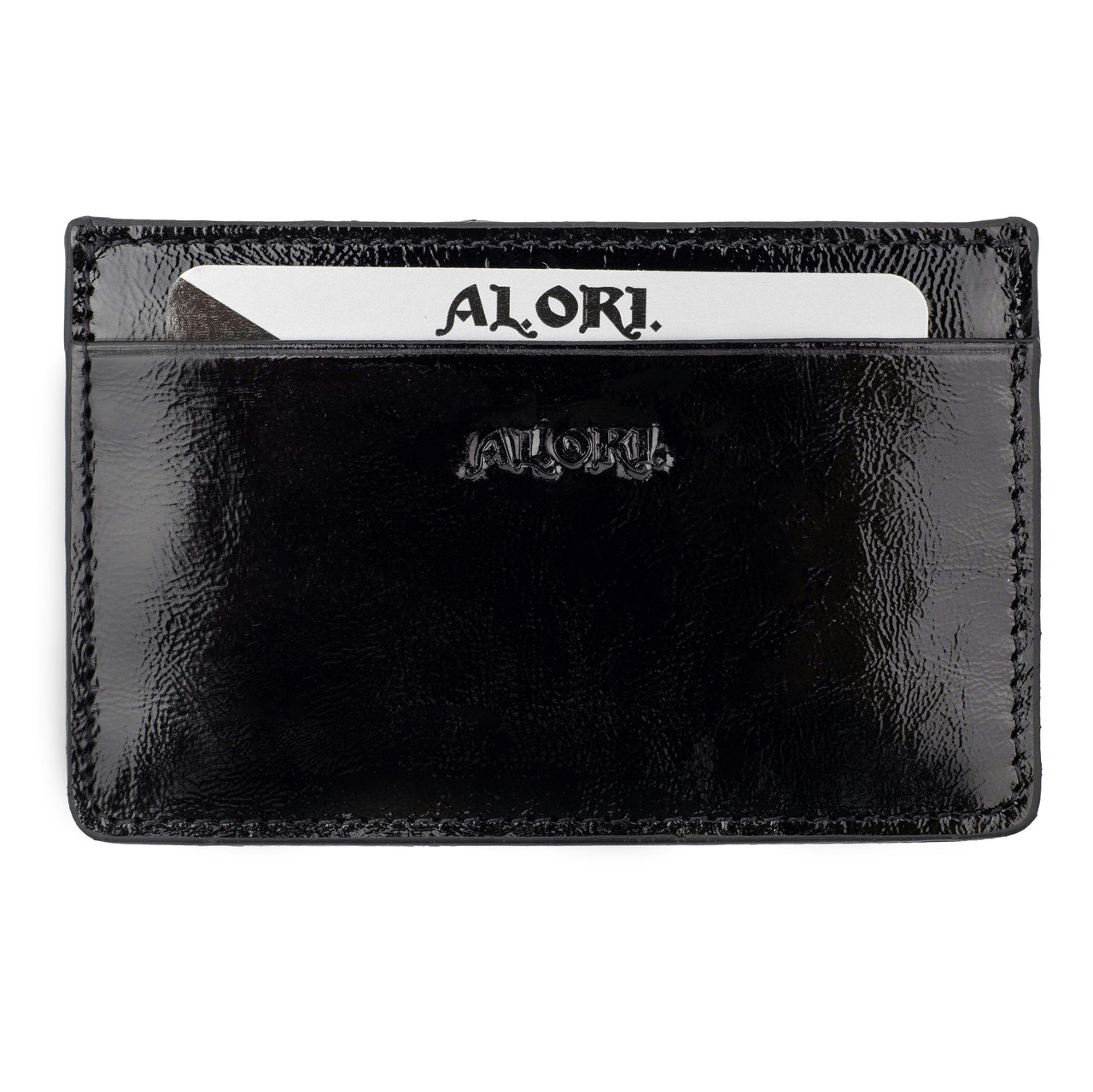 

Картхолдер ALORI из натуральной гладкой лаковой кожи черная (DO-03-2 Black)