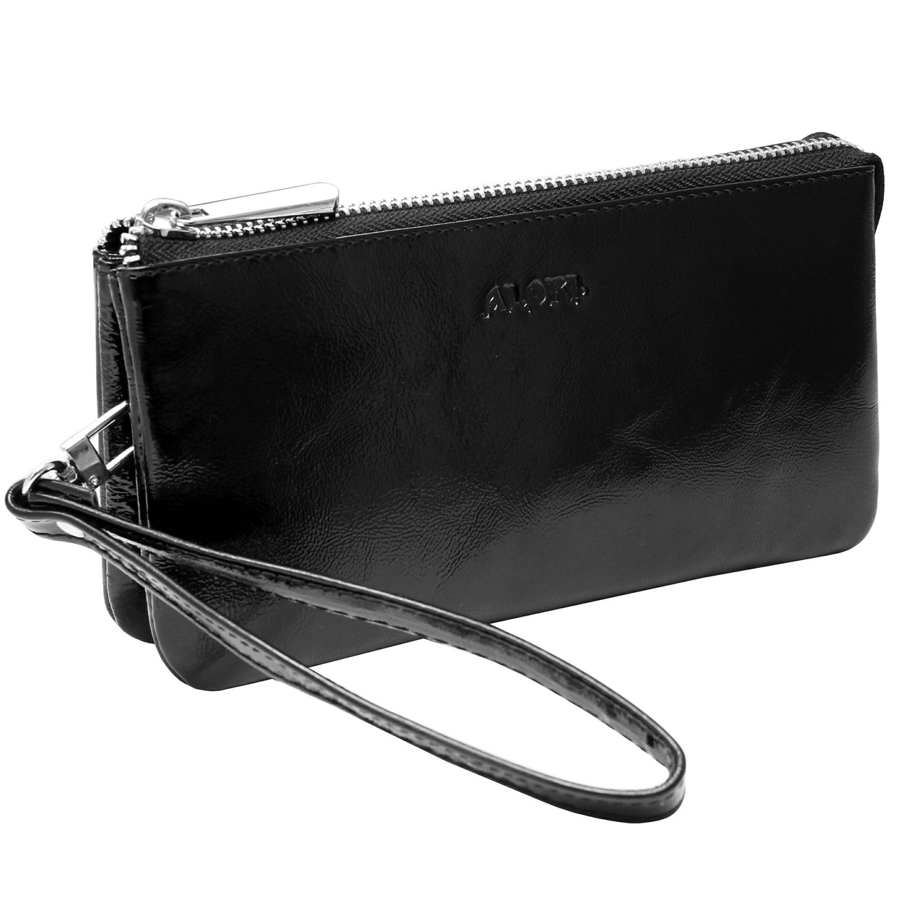 

Кошелёк-клатч ALORI из натуральной гладкой лаковой кожи Черный (ВА-01-2 Black)