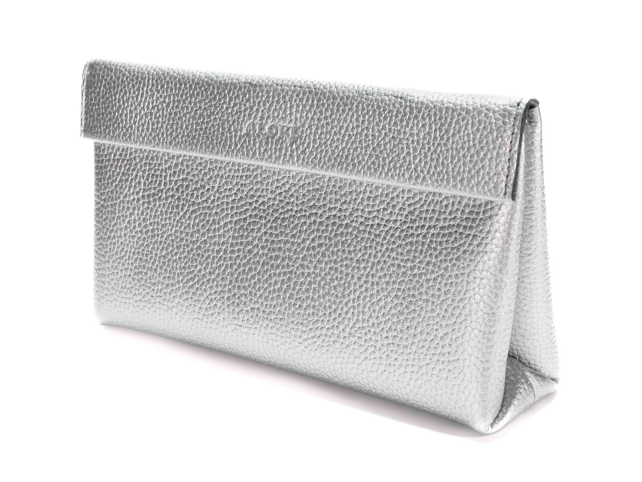 

Косметичка-клатч ALORI из натуральной кожи флотар Серебристая (KS-03-0 Silver)
