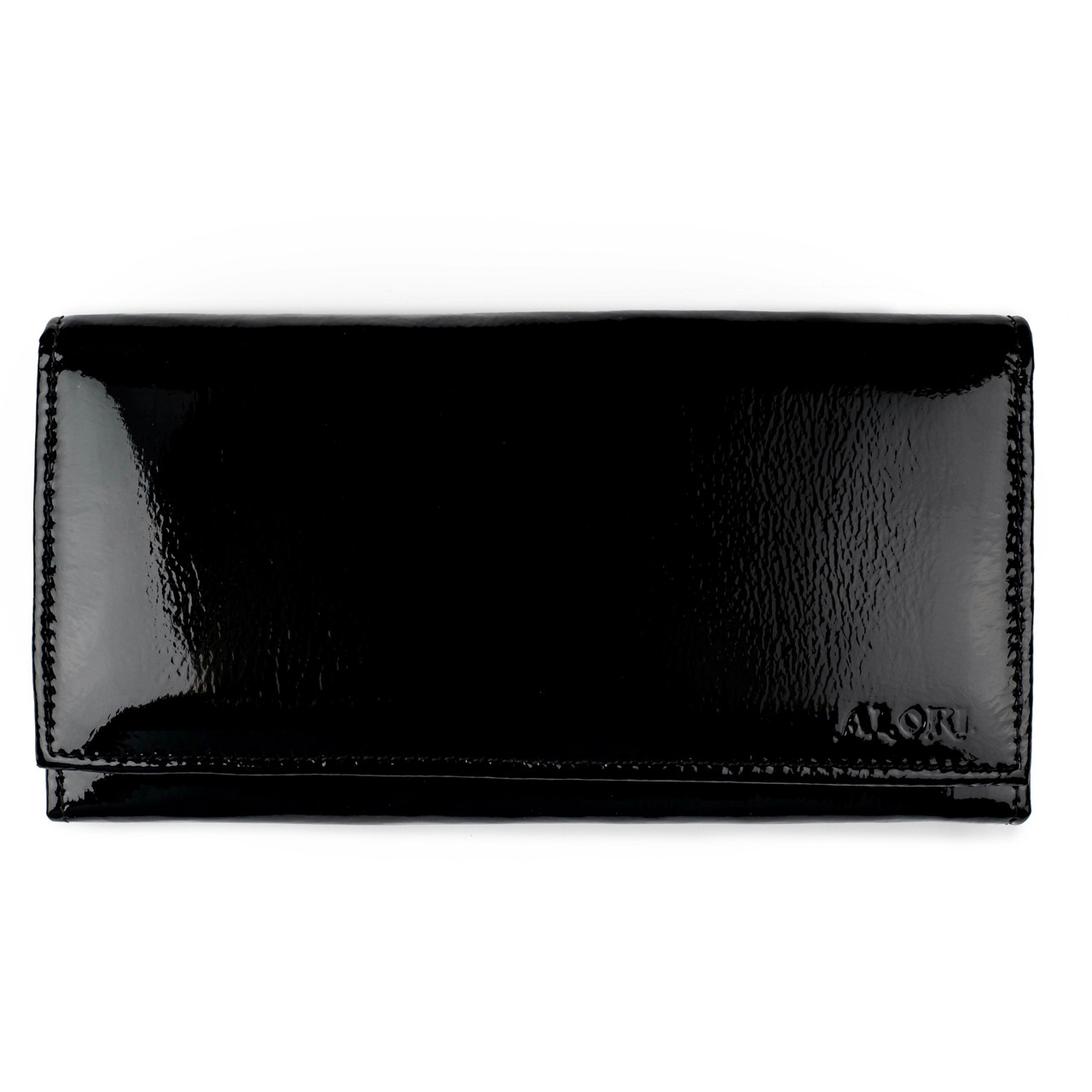 

Кошелёк ALORI из натуральной гладкой лаковой кожи Черный (КО-02-2 Black)