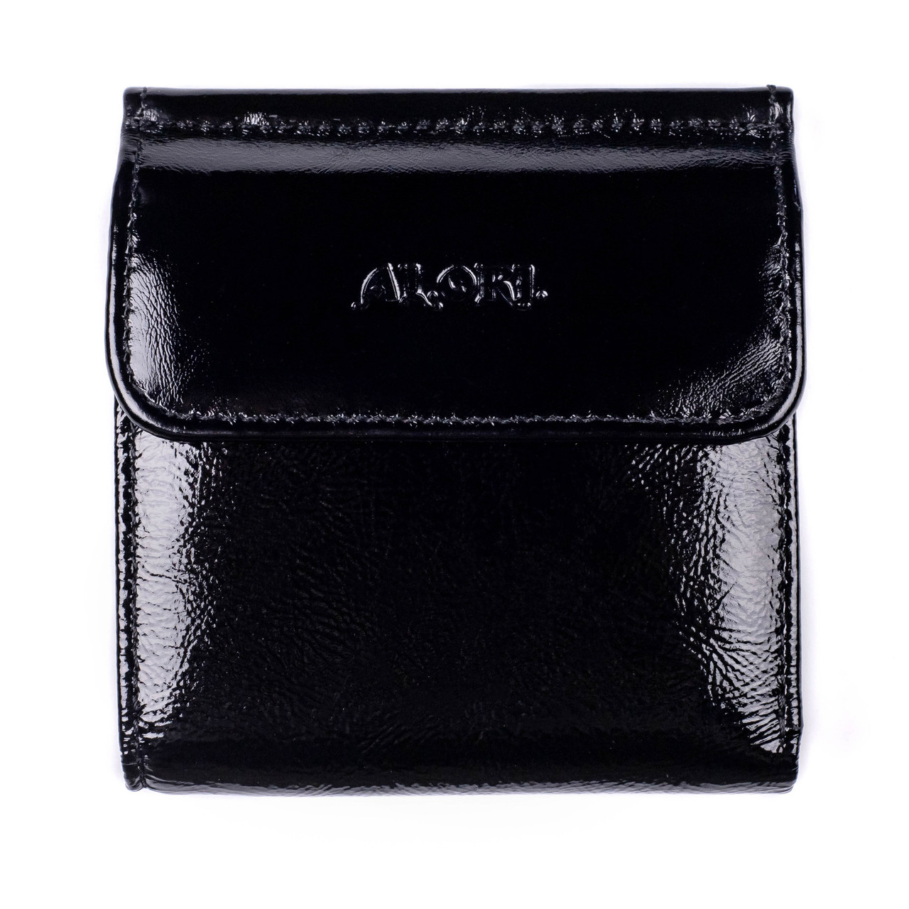 

Кошелёк-мини ALORI из натуральной гладкой лаковой кожи Черный (MA-02-2 Black)