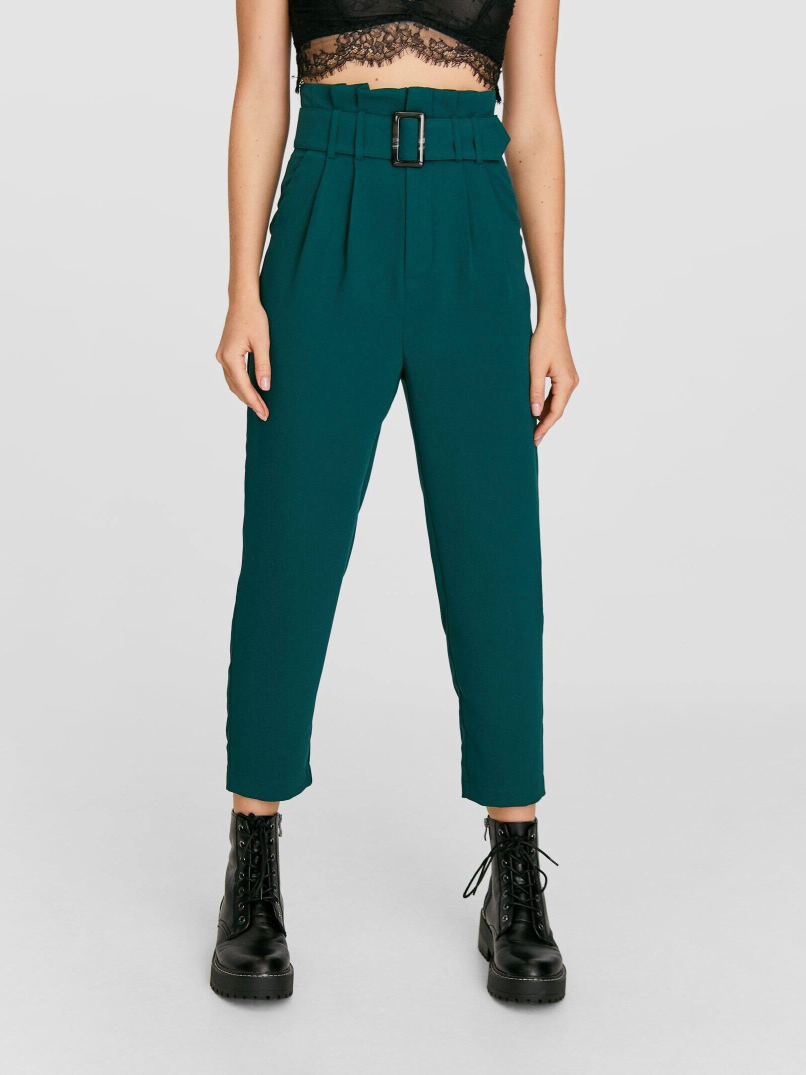 

Брюки Stradivarius 1124/642/520  Зеленые, Брюки Stradivarius 1124/642/520 32 Зеленые