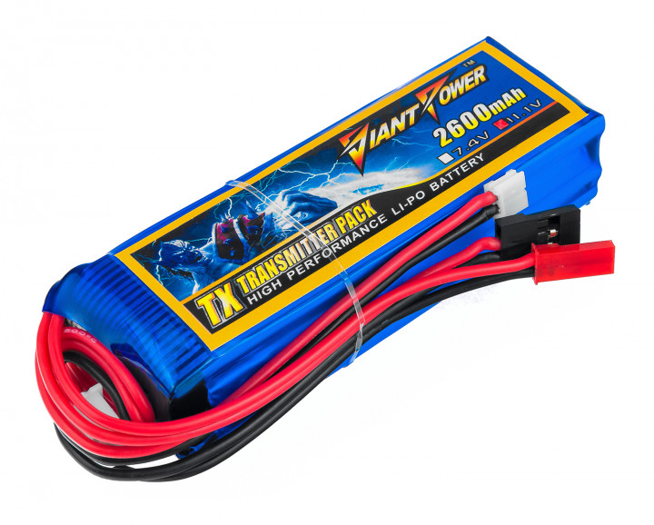 

Аккумулятор Giant Power (Dinogy) Li-Pol 2600mAh 11.1V 3S 3C 25x31x97мм Futaba+JST для передатчиков