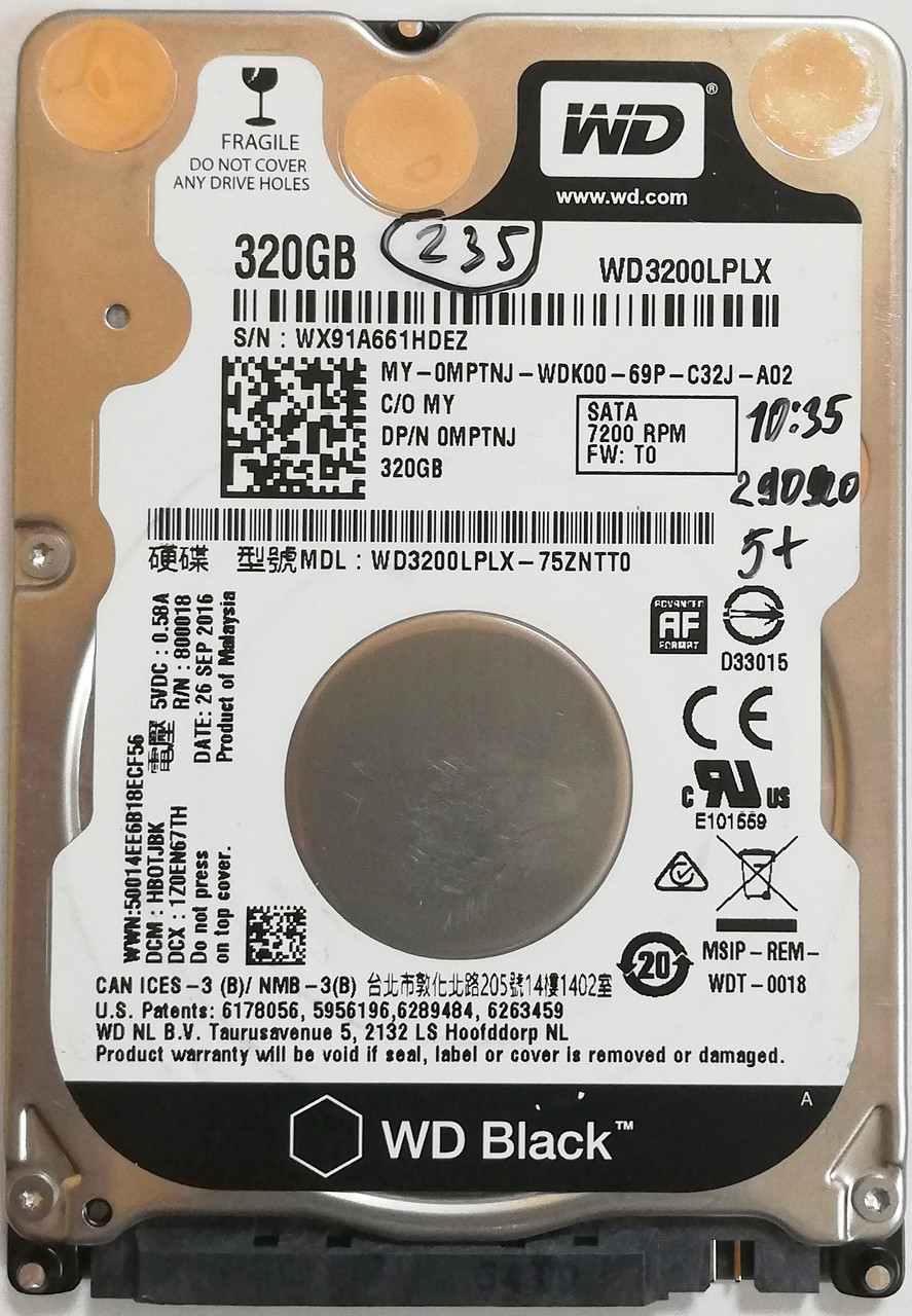 Жесткий диск для ноутбука Western Digital Black 320GB 2.5" 32MB 7200rpm ...