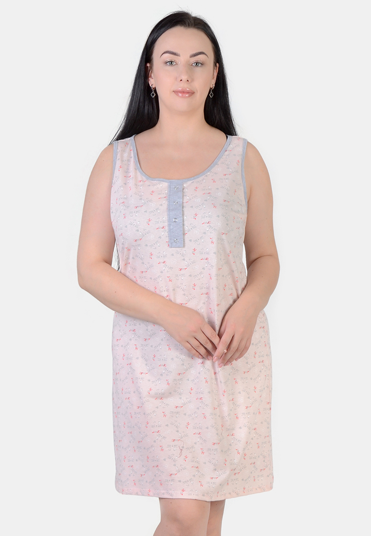 

Женская хлопковая ночная рубашка больших розмеров N.EL. 1261-09 4XL персиковый 58610