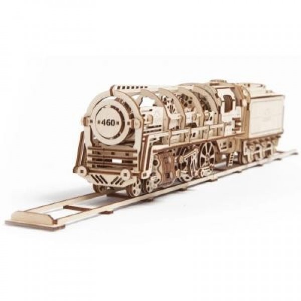 

Конструктор Ugears механический Локомотив з тендером (70012)