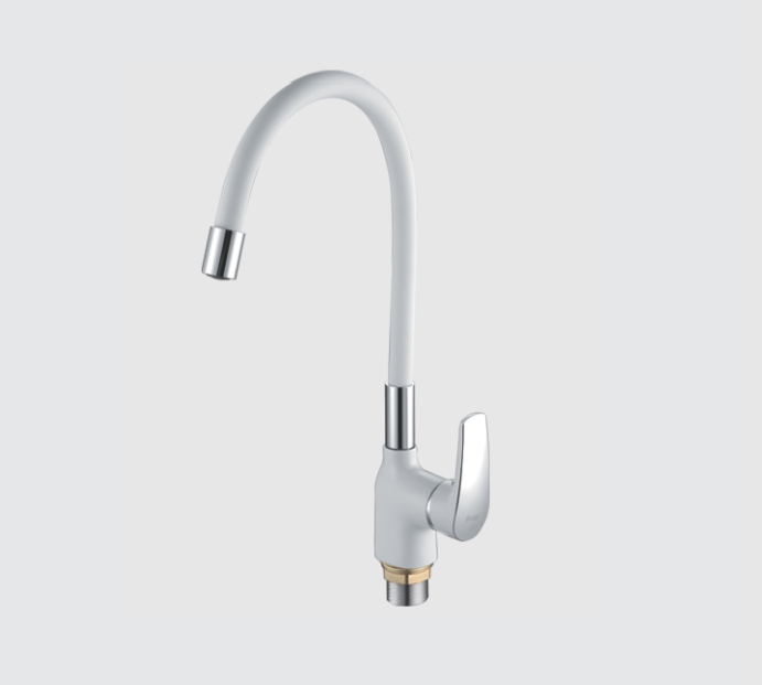 

Смеситель для кухни Frap F4453-03 с гибким изливом белый