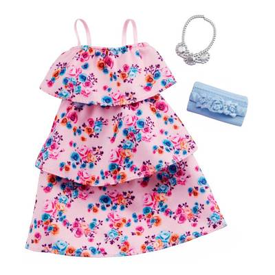 

Одежда Barbie Одень и иди розовый цветочный сарафан (FYW85/GHW80) (10-553902)