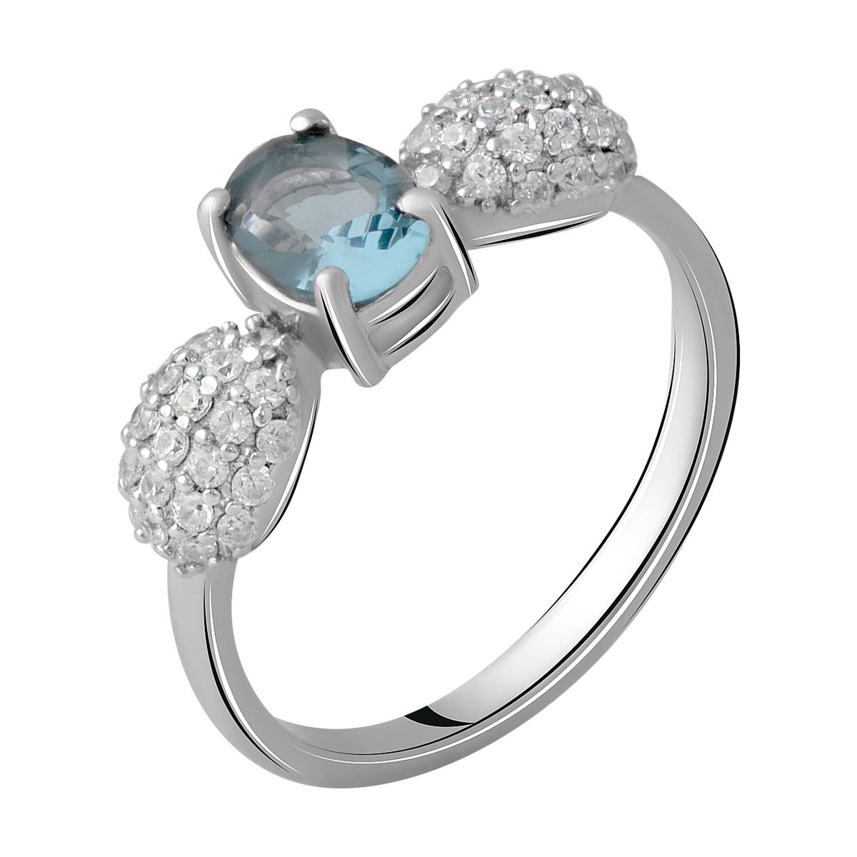 

Серебряное кольцо SilverLine с топазом Лондон Блю 1.228ct 18.5 размер