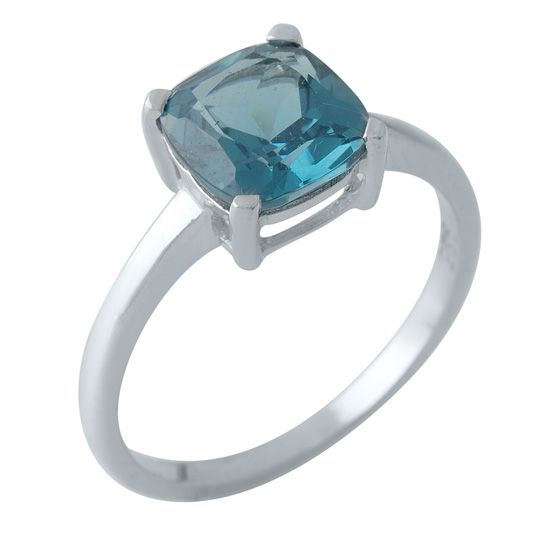 

Серебряное кольцо SilverLine с натуральным топазом Лондон Блю 1.775ct 17.5 размер