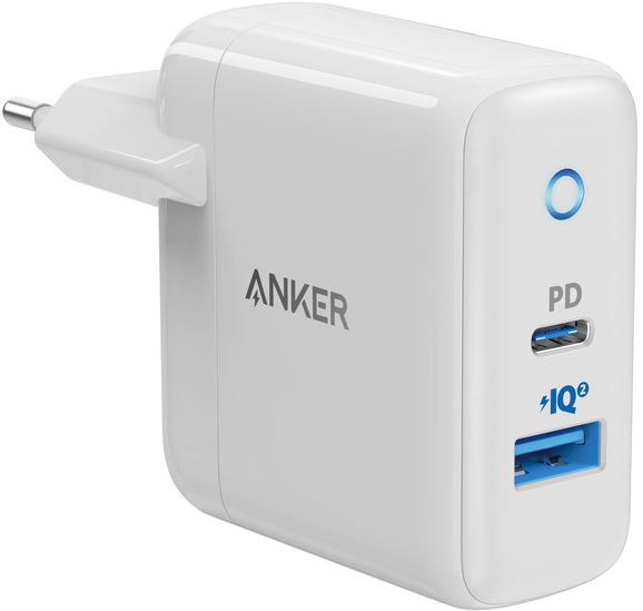 

Сетевое зарядное устройство Anker PowerPort PD+ 2 – 33W 1xPD & 1xPIQ 2.0 White (A2626GD1/A2626LD1)