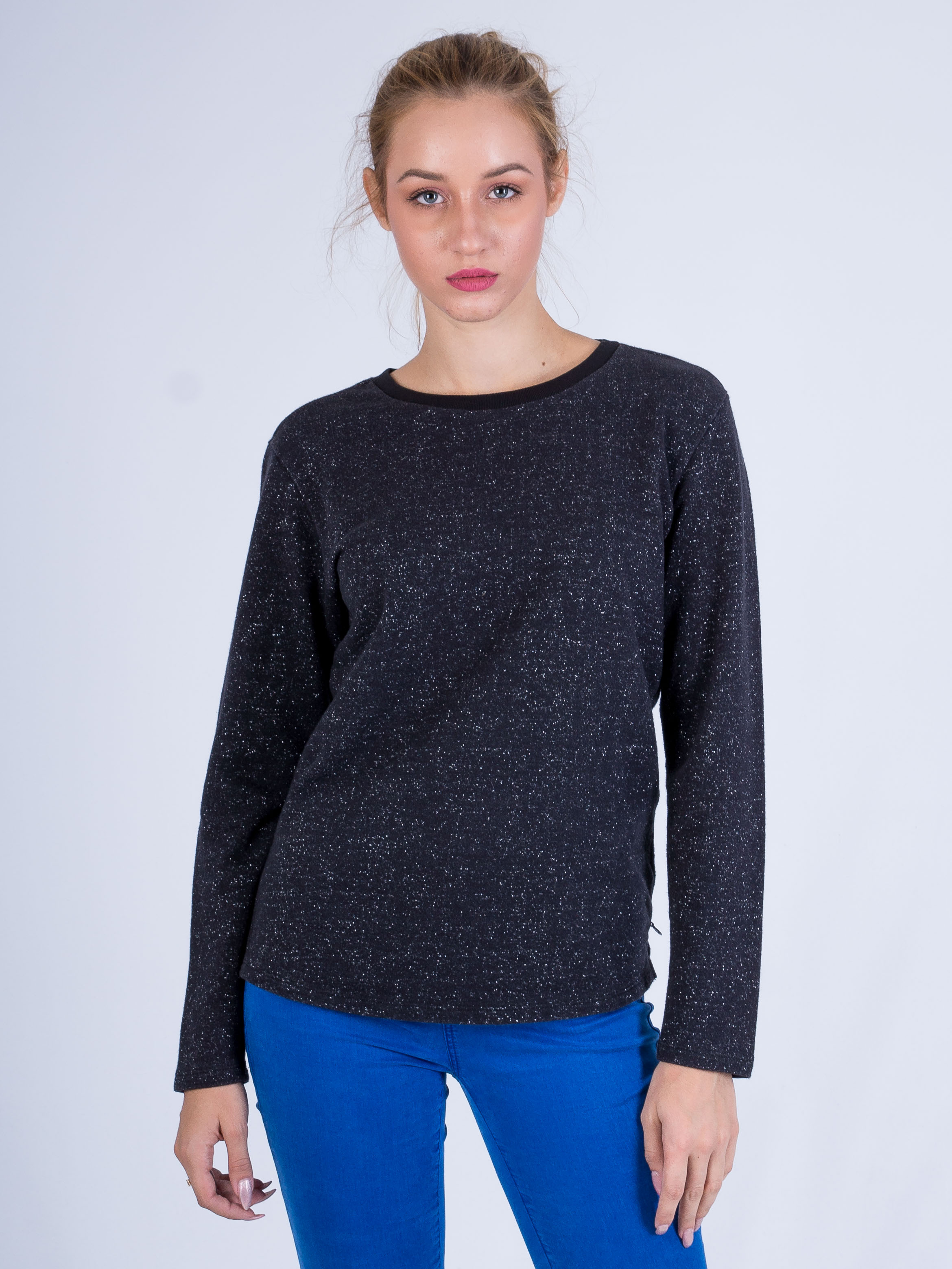 

Темно серый свитшот с серебряной нитью Maison Scotch 127489  Черный, Темно серый свитшот с серебряной нитью Maison Scotch 127489 S Черный