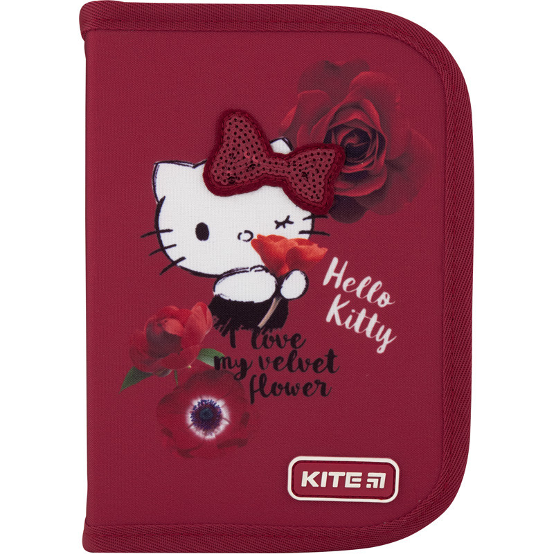 

Пенал без наполнения Kite Education Hello Kitty HK20-621-1 1 отделение бордовый
