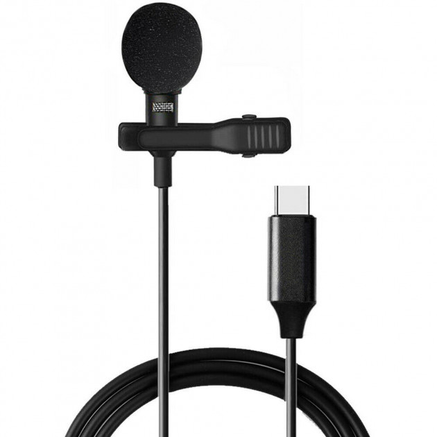 

Микрофон петличный JH-042 Lavalier MicroPhone Type-C с зажимом Черный