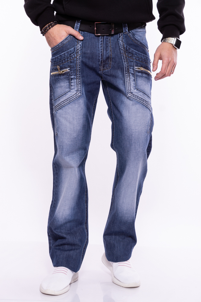 

Джинсы широкие с карманами на молнии Time of Style 134P5807 28 Чернильный