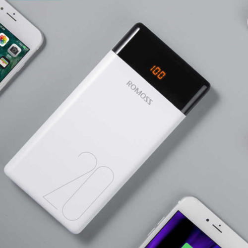 

Power Bank Romoss LT20 Premium внешний аккумулятор 20000мАч 2xUSB ЖК белый