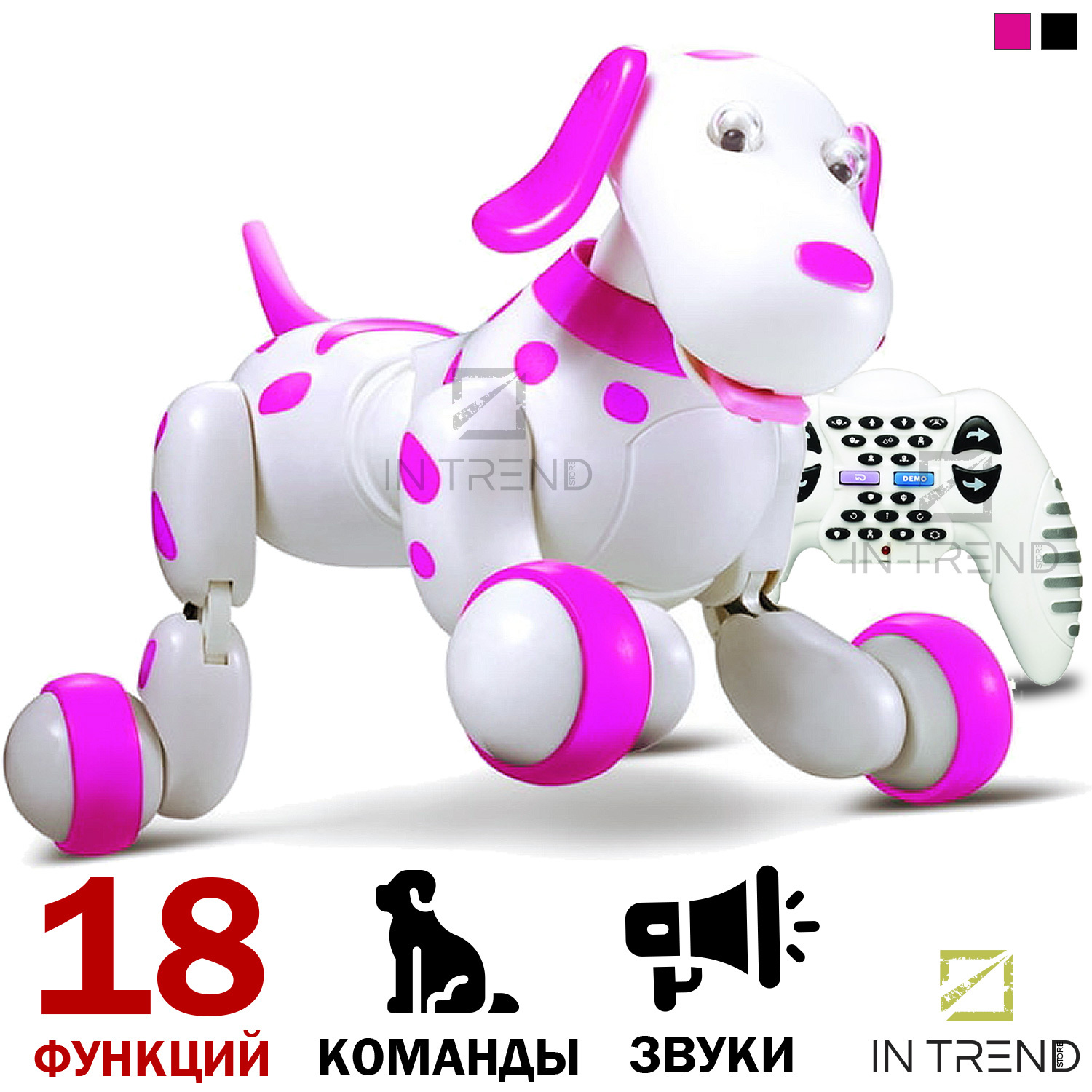

Игрушка робот - собака Smart Puppy 338 интерактивная на радиоуправлении - Музыкальная детская собачка для мальчиков и девочек – Smart Dog на дистанционном управлении двигается и лает + голосовые функции и команды, Бело - розовый