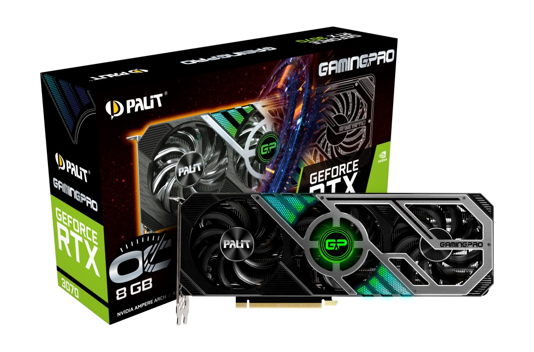 

Видеокарта GF RTX 3070 8GB GDDR6 GamingPro OC Palit (NE63070S19P2-1041A)