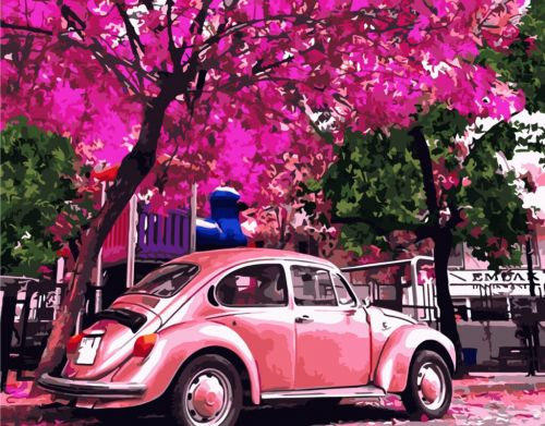 

Набор для творчества Картина по номерам "Розовый Volkswagen Beetle"