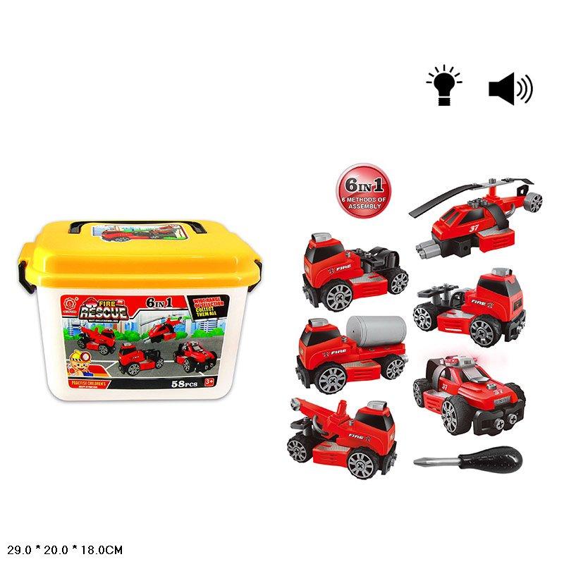 

Игровой набор (конструктор с инструментами) QL6601S-5 свет,звук,"Fire rescue 6 in1",в пласт