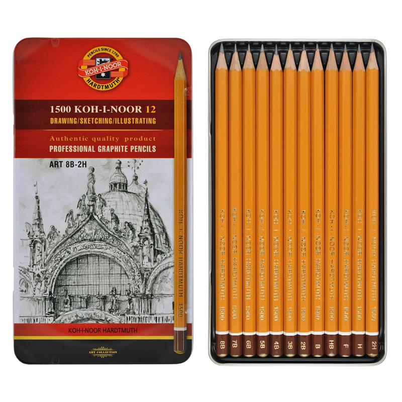 

Карандаши графитные Koh-I-Noor 2 мм 12 штук желтый (1502.ii)