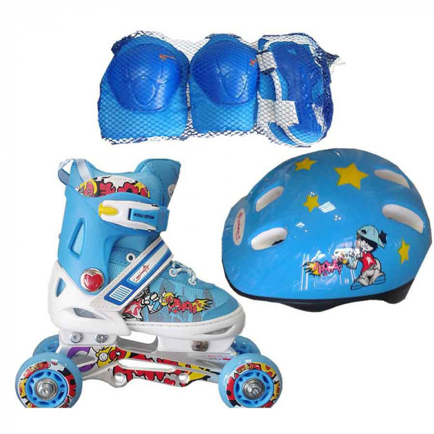 

Детские ролики Amigo Rooney Combo (32-35) голубой (с защитой) ( 3822 )