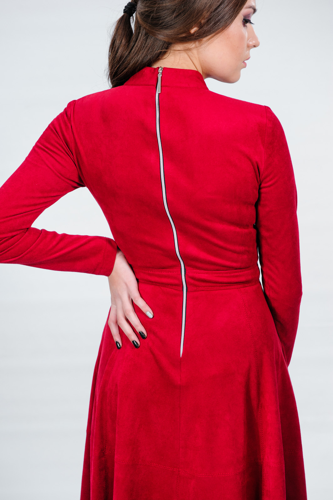 

Платье Wear me замшевое клеш с имитированой планки XS Бордо 1w/19/49