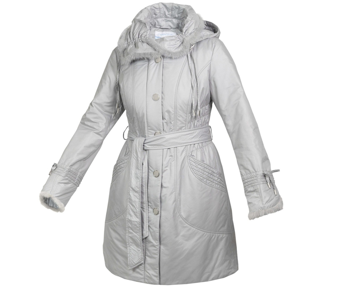 

Пальто демисезонное женское с капюшоном City Classic  Светло-серое 28202тс, Пальто демисезонное женское с капюшоном City Classic 48 Светло-серое 28202тс