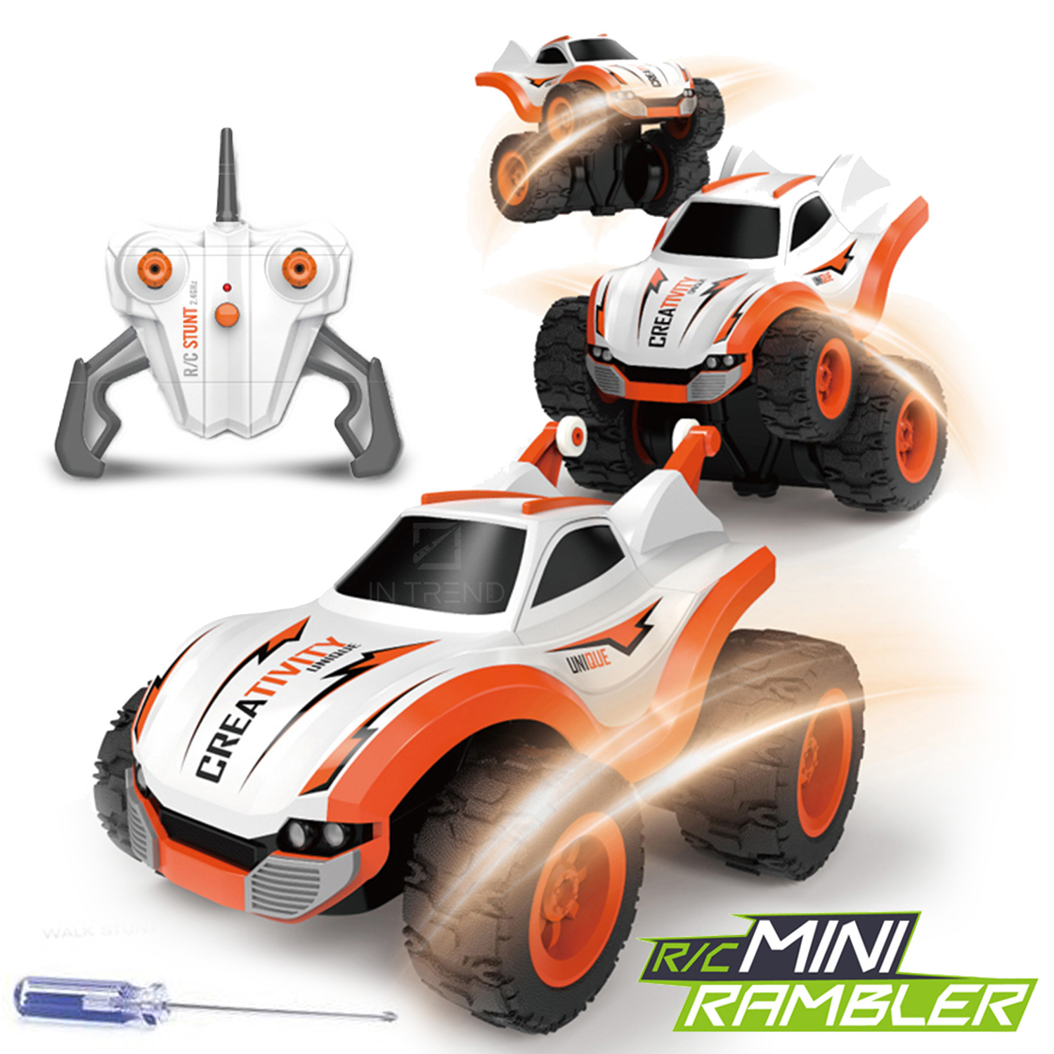 

Машинка на радиоуправлении трюковая ударостойкая A-Toys игрушечная Яркая машинка трансормер - перевёртыш на пульте управления – быстрая машина для дрифта и разных трюков для детей и взрослых полноприводная радиоуправляемая Р/У Д/У Белая