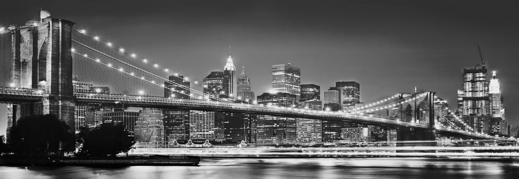 

Фотообои бумажные Komar New York Brooklyn Bridge 368x127 см 4 сегмента (4-320)